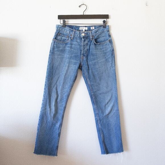 Re/Done Relaxed Crop Medium Wash Jeans - Picture 1 of 5